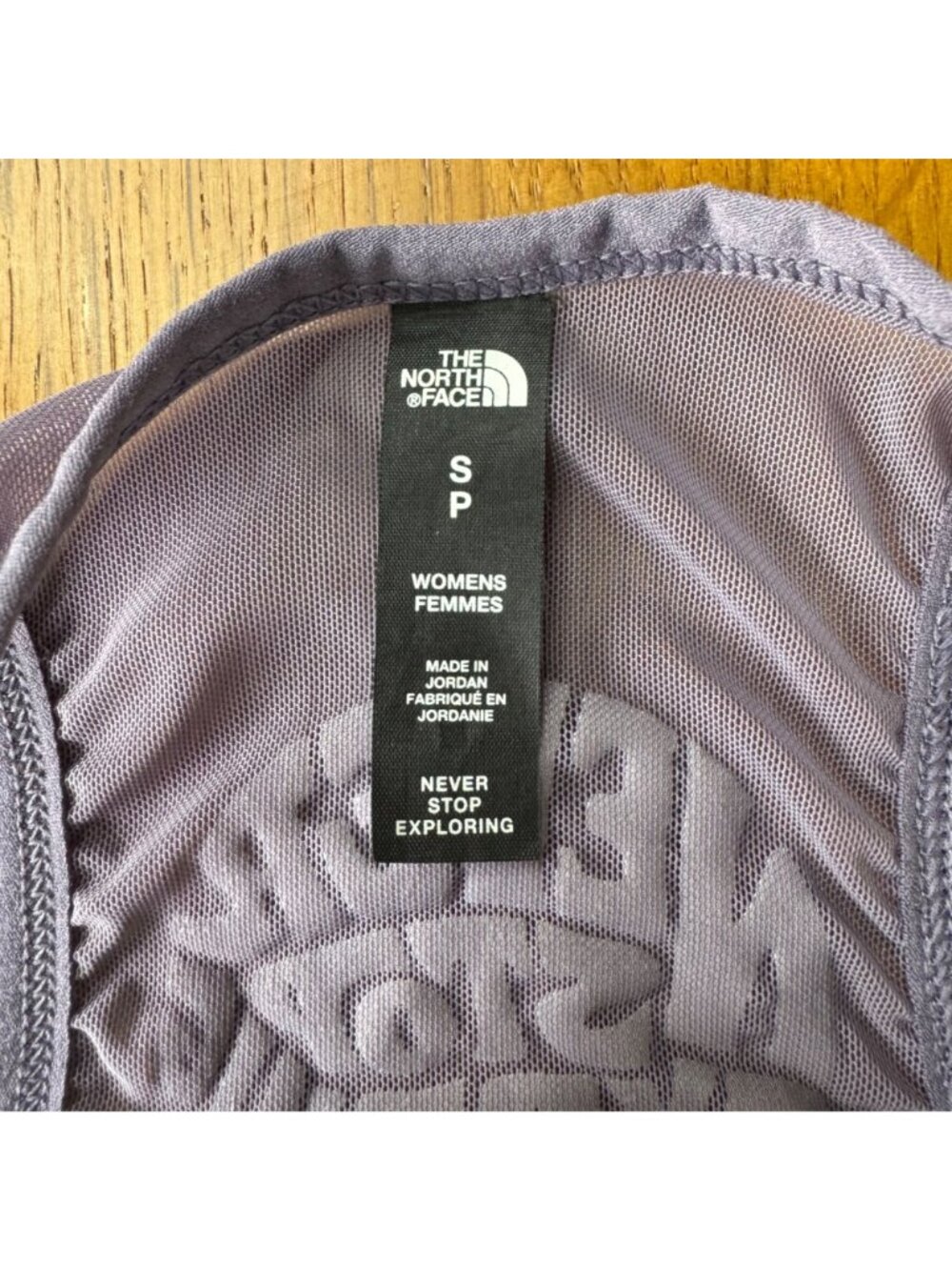 THE NORTH FACE Trailwear QTM Bra Tank Top Womens S Mesh Black Lunar Slate Purple - Picture 7 of 10